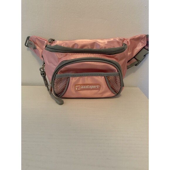 VTG Eastsport Belt Bag Pink Gray Women Fanny Pack 2000s 90s y2k Barbie Cute Trav - Picture 12 of 15